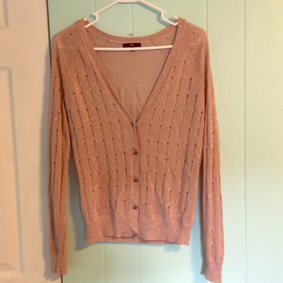 GAP Tops - Gap brand Rose Gold Sparkly Cardigan SZ S 💕